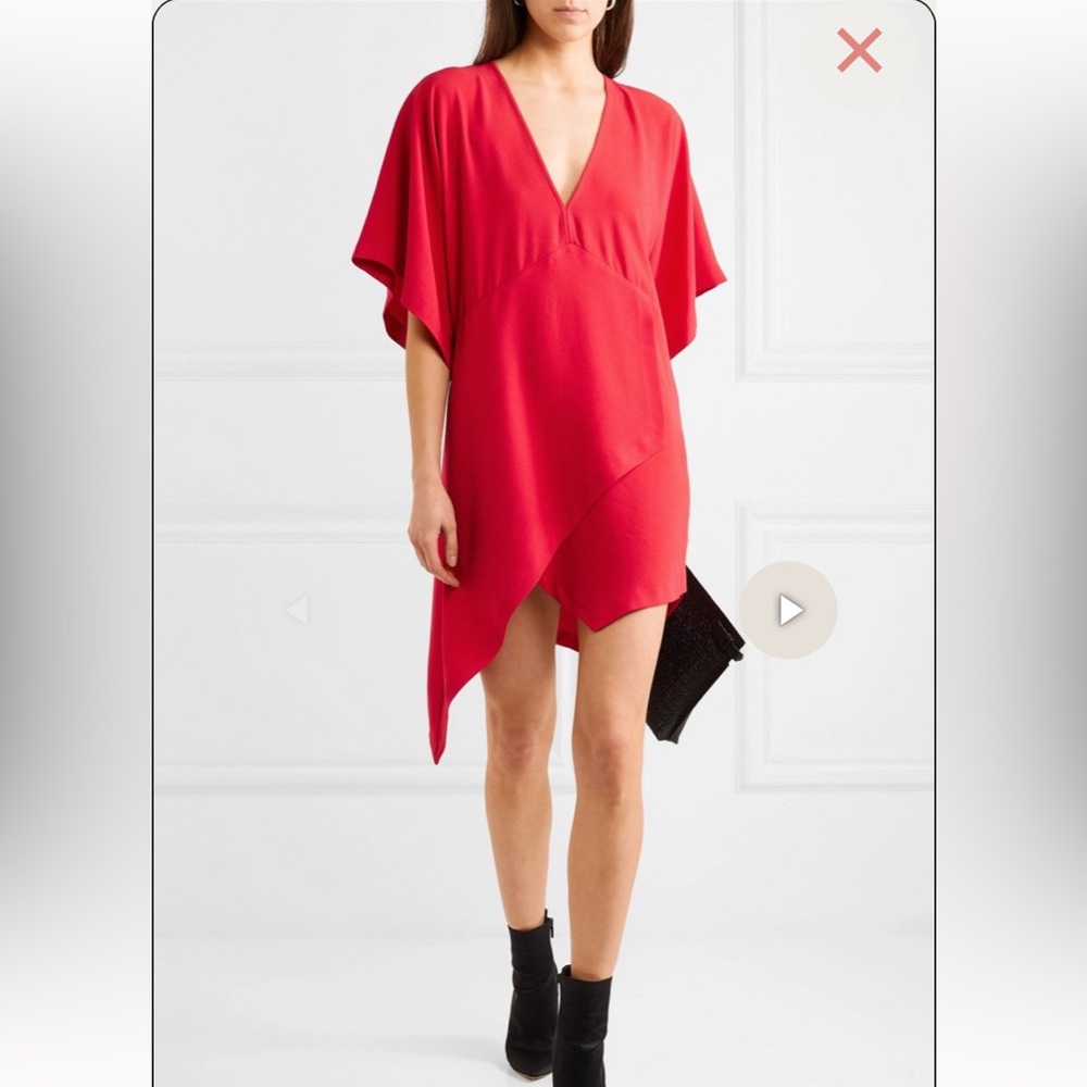 NWT IRO Ekima Asymmetrical Dress Poppy Red Size 4
